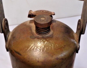 Alte antike JUSTRITE Hartmetalllampe Laterne Messing hergestellt in USA - GRÖSSE 6" - Bild 1 von 8