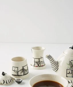 Anthropologie Creamer Azúcar FLORENCE BALDUCCI Francés BALOO Set Tigre Perro Nuevo con etiquetas - Imagen 1 de 5