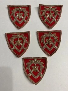 5 Beaded, Paisley Appliques. Gems & Gold/Silver/Red Embroidery. - Picture 1 of 8