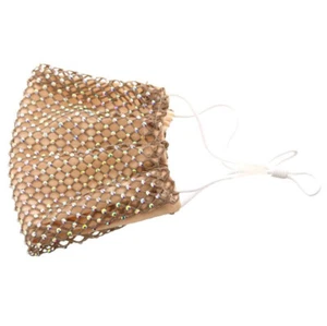 Handmade Top quality fashionable beige crystal mesh rhinestone Bling Face mask - Picture 1 of 2