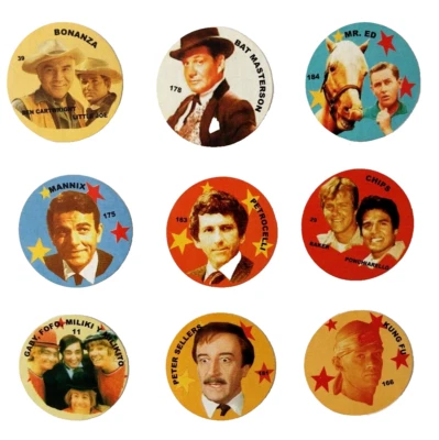 Rare Argentina Kung Fu Bonanza Bat Masterson Pink Panther TV Shows Disc Card Set - Image 1 of 4