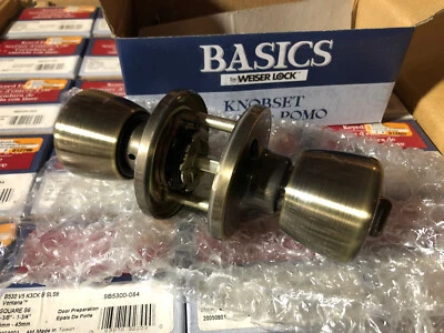 Paquete de 2 cerraduras de entrada con llave Weiser Ventana similares latón cepillado antiguo Foto 1 de 4