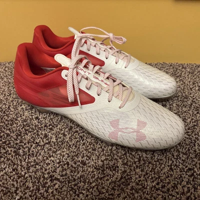 Under Armour Blur Lux MC Football Cleats Red White Men’s Size 13.5 3023190-600 - Image 1 of 4
