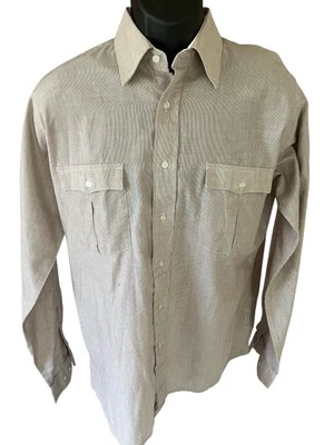 Givenchy Monsieur Button Up Shirt Men's Large Maroon White Fine Pinstripe LS - Image 1 of 4