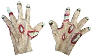 Halloween Cosplay Gloves Hands Horror Zombie Gory Bloody Bones Creepy Festival L - Picture 1 of 8