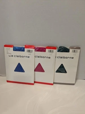 Medias Liz Claiborne vintage años 90 1990 talla largas y extra altas nuevas cazadoras de cobalto  Foto 1 de 4