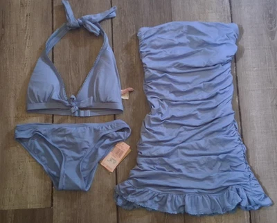 Y2K Juicy Couture Vestido de Baño Una Pieza + Bikini Traje de Baño 3 Piezas Talla Pequeño Nuevo Foto 1 de 4