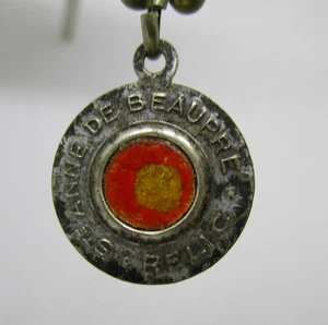Relic medal round pendant charm St Saint Anne De Beaupre mother of Virgin Mary - Picture 1 of 2