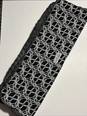 Canopy Car Seat Cover Black White Geometric Design Button Tabs Gray Raised Dots - Image 1 of 4