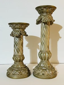 Home Interior & Gifts Candle Stick Holder Swirl Leaves set of 2 - Picture 1 of 5