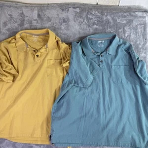Duluth Trading Co 2 Herren 3XL Poloshirts Blau Gelb Baumwolle - Bild 1 von 8