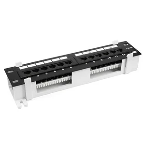 12Ports Cat.6A UTP Patch Panel RJ45 Ethernet With Wall Mount Bracket - Photo 1/8