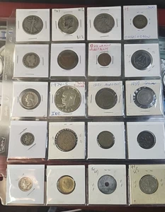 Lot 20 Coins USA and Foren Different Varieties Have Most SILVER 90% - Picture 1 of 14