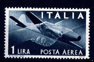 ITALIA REP. - PA - 1945 - Serie "Democratica" - Filigr. Ruota - 1 L. - Stretta d - Imagen 1 de 1