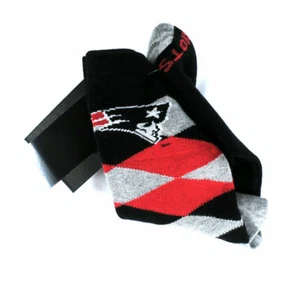 NFL Socks New England Patriots Red, Black, & Gray Argyle Men's 6-9 Crew Socks - Bild 1 von 5