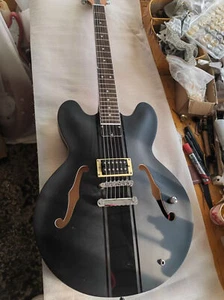 Hot Sale Tom Delonge ES333 2004 Matte Black Electric Guitar Semi Hollow Body - Picture 1 of 4