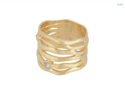 NWT RIVKA FRIEDMAN SIMULATED DIAMOND ACCENT SATIN WIDE BAND RING SIZE 7 Foto 1 de 4