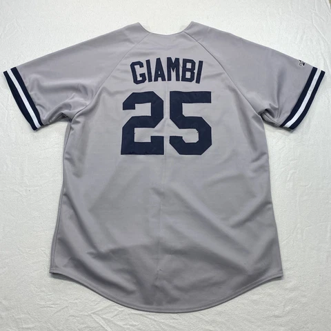 New York Yankees Jersey Mens Medium Giambi #25 Majestic Gray Cover