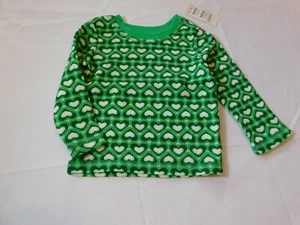 The Children's Place Girl's Long Sleeve Waffle Shirt Green Hearts Size Variation - Picture 1 of 3