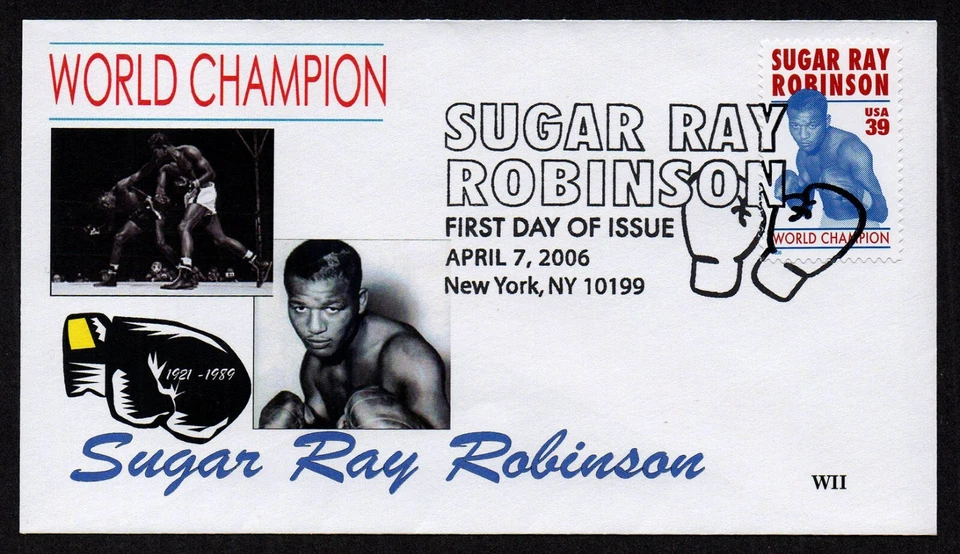 USA, SCOTT # 4020, WII FDC COVER - SUGAR RAY ROBINSON WORLD CHAMPION BOXER 2006 - Image 1 of 1