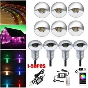 Smart Wifi 26mm RGB LED Half Moon Outdoor Decking Kickboard Step Stairs Lights - Picture 1 of 26