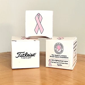 Titleist Golf Balls 3 Pink Ribbon Breast Cancer Logo DT So/Lo Susan G. Komen - Picture 1 of 4