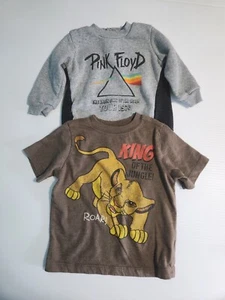 Old Navy Boys T-Shirt Lion King Sz 18-24 Mos, Pink Floyd Sweatshirt Sz 18 Mos - Picture 1 of 9