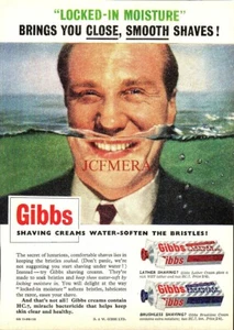GIBBS Shaving Cream ADVERT Vintage Original 1954 Print Ad 164/32 - Picture 1 of 1