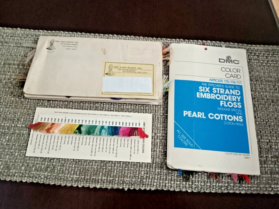Lote de 6 hilos de hilo dental e hilo persa guías de color DMC & Yarn Depot Foto 1 de 4