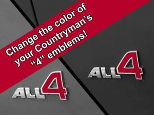 D133 Todas las 4 CALCOMANÍAS SIN CROMO Emblemas para MINI Countryman Clubman R60 R61 F60 F54 - Imagen 1 de 27