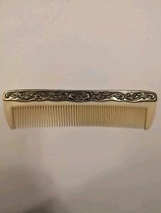 Vintage Silver Plated Vanity Desser Hair Comb 7” - Picture 1 of 10