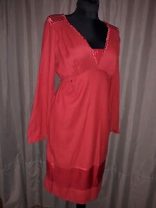 STELLA FOREST robe rouge cerise taille 42 coton finitions soie
