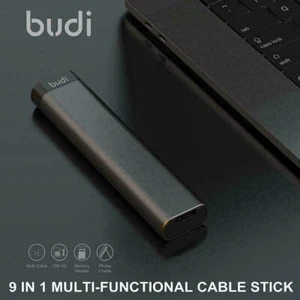 BUDI Multi-funct Universal Data Line Adaptor Card Storage Charging Black SALE (ч - Photo 1 sur 11