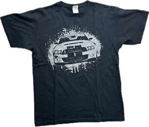Y2K Ford Mustang Shelby T-Shirt Mens Size Large Double Sided Graphic Black - Picture 1 of 5