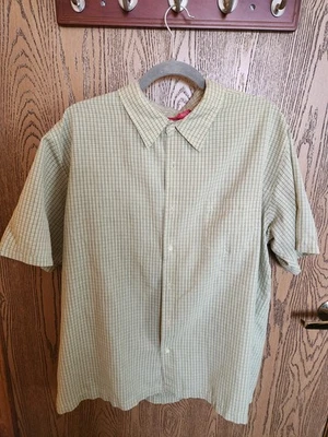 Vintage Mossimo Shirt Men's XL Tattersall Check Button Up Short Sleeve Green - Image 1 of 3