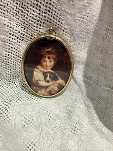 VINTAGE MISS BOWLES BY JOSHUA REYNOLDS WALLACE COLLECTION PORTRAIT MINIATURE - Foto 1 di 6