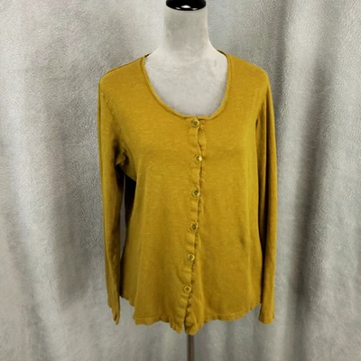 Cárdigan de lino para mujer mediano con botones delanteros ligero Top algodón hecho en EE. UU. Foto 1 de 4