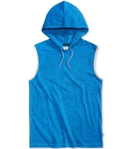 Univibe Mens Rotterdam Hooded Muscle Tank Top, Blue, X-Large - Picture 1 of 1