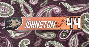 NHL  ROSS JOHNSTON #44 SIGNED Anaheim Ducks Locker Room Nameplate Game Used - Picture 1 of 2
