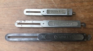 Set of 3 Vintage Stanley No. 18 Sliding All Metal "T" Bevel Squares w Block Logo - Picture 1 of 6