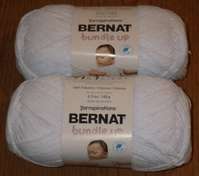 Lot of 2 Skeins, Bernat Boundle Up Yarn, 4.9 oz, 267 yds, Cloud White - Image 1 of 2