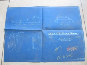 1904 NATOMAS GOLD DREDGER Blueprint - MINING - Morris Machine Works - PUMP FRAME - Picture 1 of 1