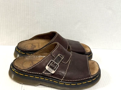 De colección Años 90 Y2K Doc Dr. Martens Sandalias Deslizables Cuero Marrón Mujeres 7.5 Hombres 6 Foto 1 de 4