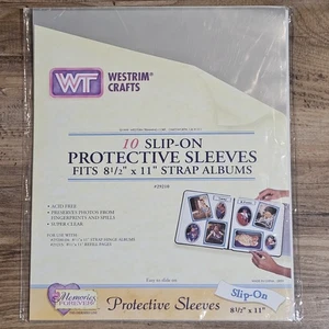 10 Westrim Slip On Protective Sleeves Fits 8 1/2" x 11" Page Strap Albums 1999 - Picture 1 of 5