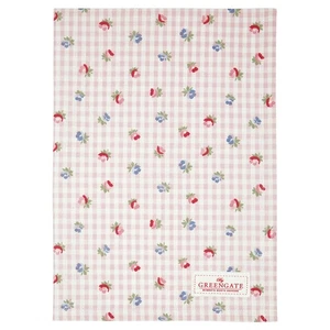 Greengate Geschirrtuch Viola chec pale pink Shabby Landhaus Towel 100%BW 50x70 - Bild 1 von 1