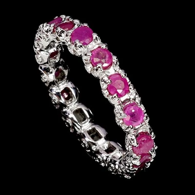 925 Sterling Silver Ring Round Ruby 3mm Natural Gemstone Jewelry Size 6.5 - Image 1 of 4