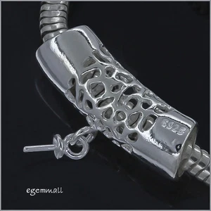Sterling Silver Tube Charm Connector w/Cup Pin Fit European Bracelet #51840 - Bild 1 von 1