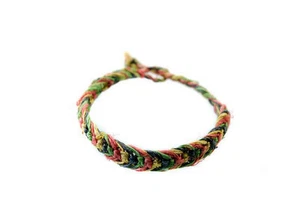 Braccialetto Brasiliano Filo Intrecciato Rasta Giamaica Rastafari, Stile Mano 27 - Picture 1 of 1