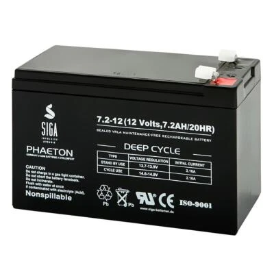 Akku 7,2Ah 12V Blei Gel Batterie 7Ah 7,2Ah 7,5Ah 7A 12 Volt extrem ZYKLENFEST - Bild 1 von 4