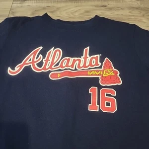 Brain McCann #16 Shirt Youth Small Blue Atlanta Braves Baseball MLB Tee - Picture 1 of 9